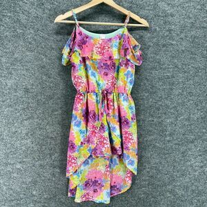 Japna Dress Girls 14 Pink Floral Sheath Short Sleeveless Round Neck Casual